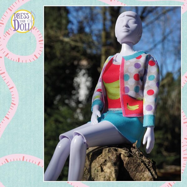 Vervaco Dress Your Doll Nähset für Kinder mit Schneiderpuppe und bedrucktem Stoff