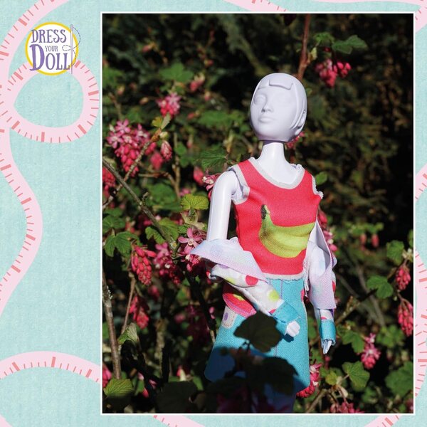 Vervaco Dress Your Doll Nähset für Kinder mit Schneiderpuppe und bedrucktem Stoff