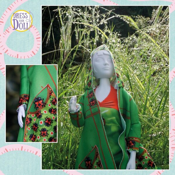 VERVACO Dress Your Doll Nähset für Kinder mit Puppen- und Marienkäferstoff