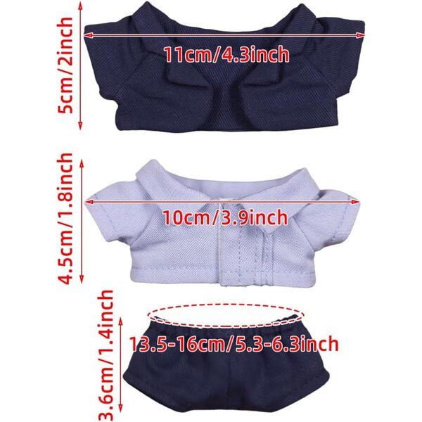 niannyyhouse Vestiti per bambole peluche 10-15 cm set 4 pezzi multicolore