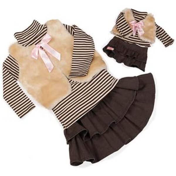 Our Generation OG4051Z - Completo moda bambola con gonna, maglione e gilet pelliccia