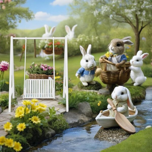 Altalena in Miniatura ERINGOGO 1:12 per Casa delle Bambole, Decorazione Giardino Bianca