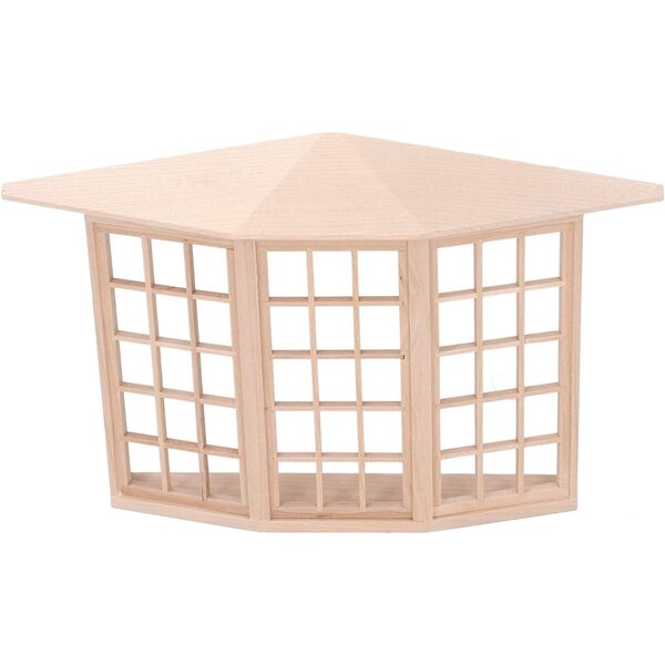 1/12 Miniatur-Erkerfenster aus Holz mit Aufklebern für das Naroote-Puppenhaus