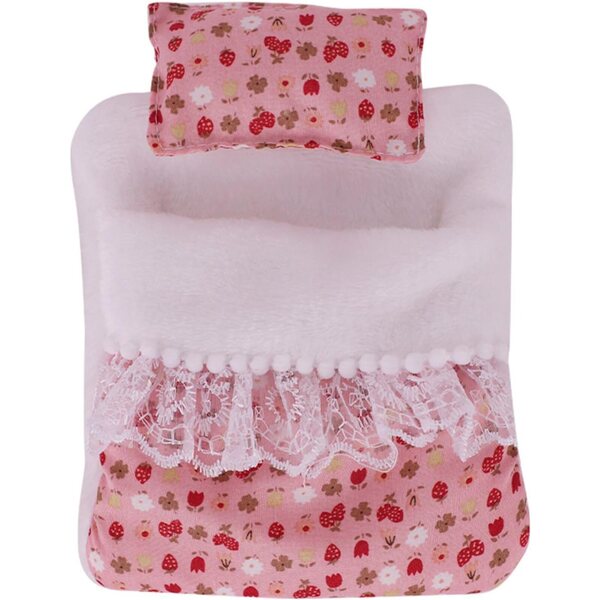 Bettset für 17 cm große Puppen mit Kissen und Schlafsack aus weichem Polyester
