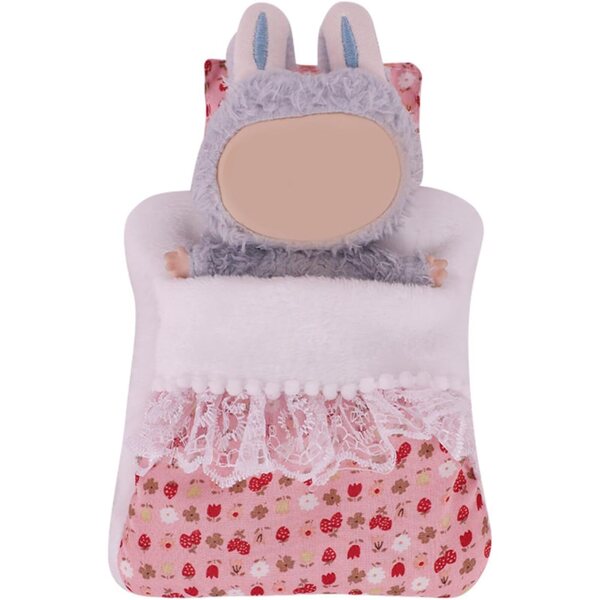 Bettset für 17 cm große Puppen mit Kissen und Schlafsack aus weichem Polyester