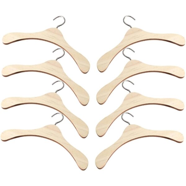 Alasum Grucce in Legno Beige per Casa delle Bambole 8 Pezzi, Mini Appendini RobustI