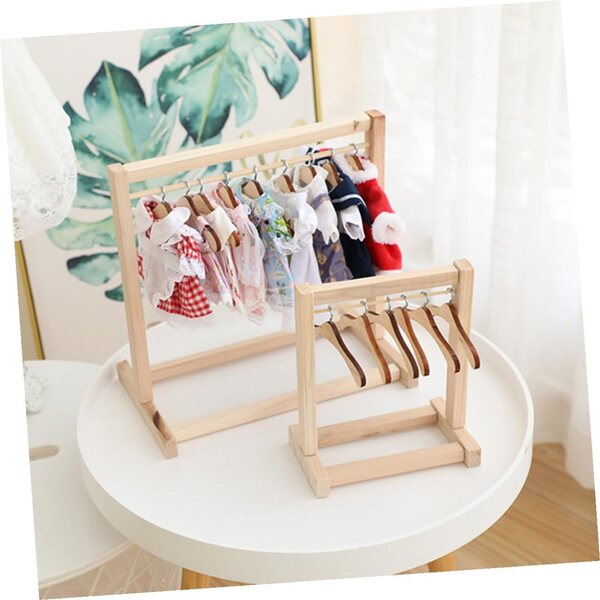 Alasum Grucce in Legno Beige per Casa delle Bambole 8 Pezzi, Mini Appendini RobustI