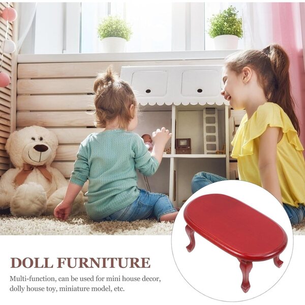 VICASKY Mini Tavolino da Tè in Legno per Casa delle Bambole e Decorazioni Miniatura