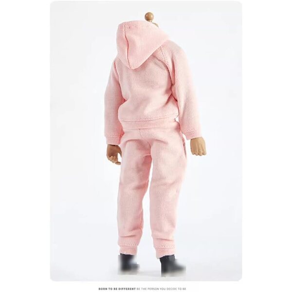 AMITD Kleidung für Actionfigur 1/12, rosa Kapuzenpullover und Jogging