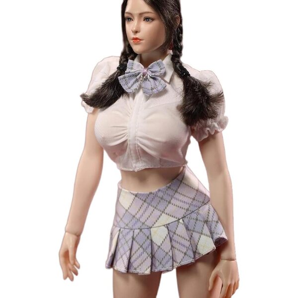 1/6 AMITD-Kleidung für 12-Zoll-Actionfiguren – Bluse und Rock mit Puffärmeln