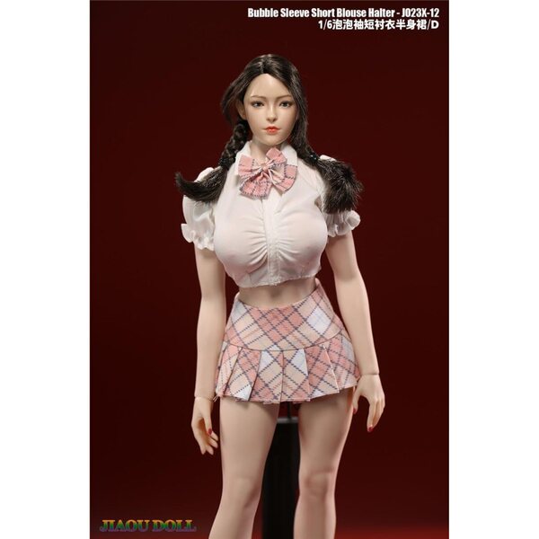 1/6 AMITD Puppenkleidung: Bluse mit Ballonärmeln, Rock und Accessoires