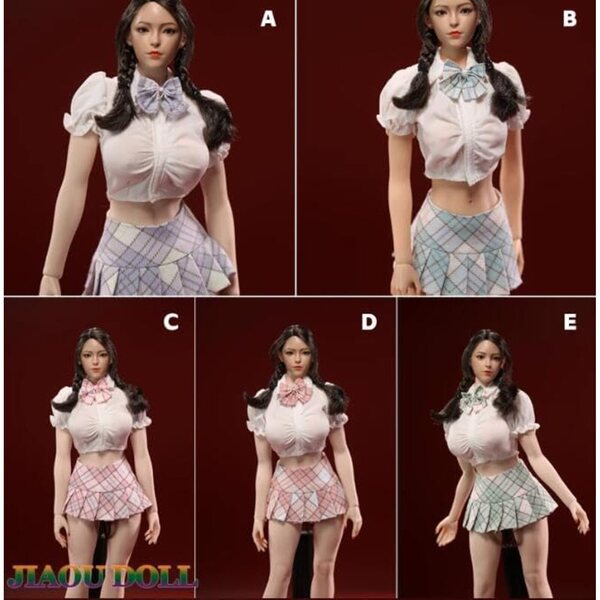 AMITD 1/6 Kleidung für weibliche Puppen – Bluse, Rock und komplettes Zubehör