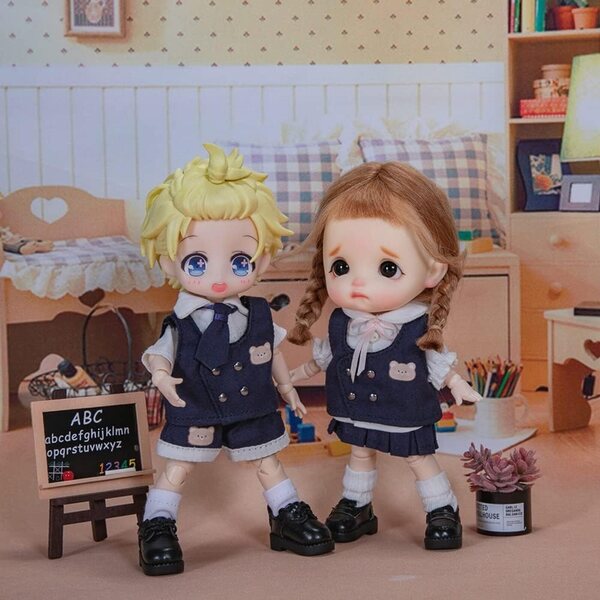 AMITD Schuluniform-Set für 1/12 OB11 Molly GSC Puppen, Kleidungszubehör