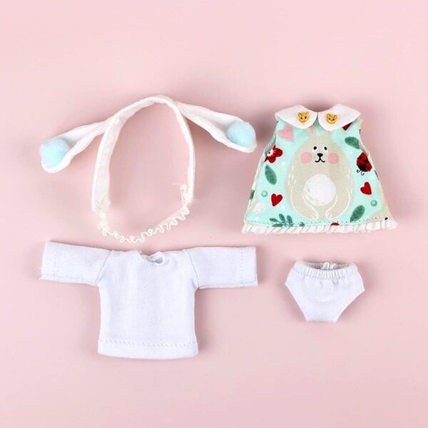 AMITD 4-teiliges grünes Kleidungsset für Ob11-, Body9- und 1/12-BJD-Puppen