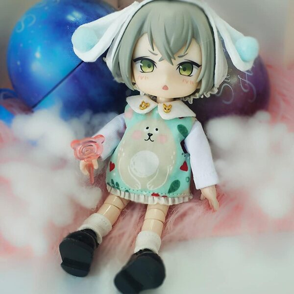 AMITD 4-teiliges grünes Kleidungsset für Ob11-, Body9- und 1/12-BJD-Puppen