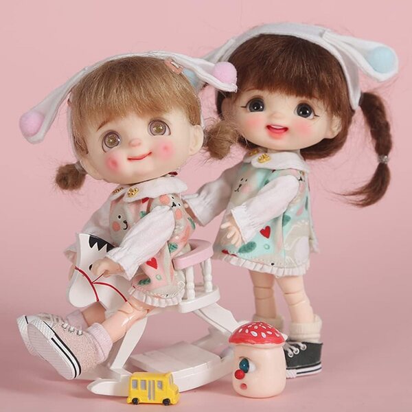 AMITD 4-teiliges grünes Kleidungsset für Ob11-, Body9- und 1/12-BJD-Puppen