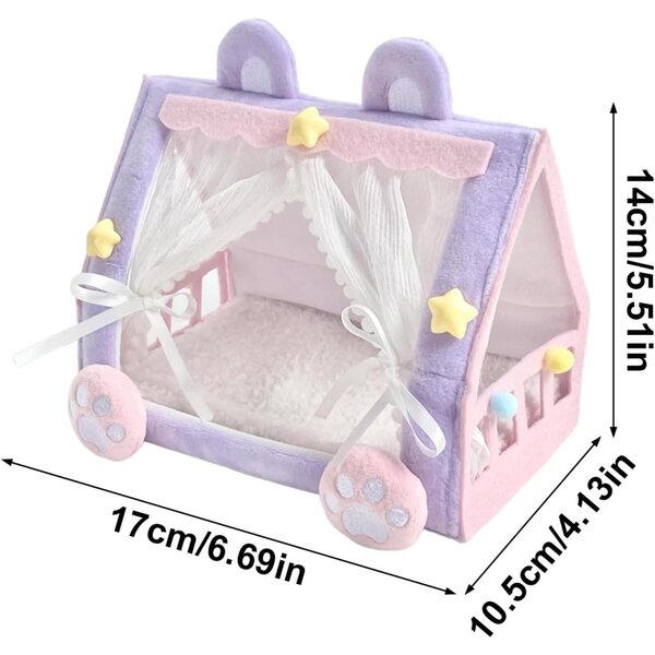 Kinderbettzelt aus Stoff, 17 x 10,5 x 14 cm – Miniaturspielzeug für das Kinderzimmer