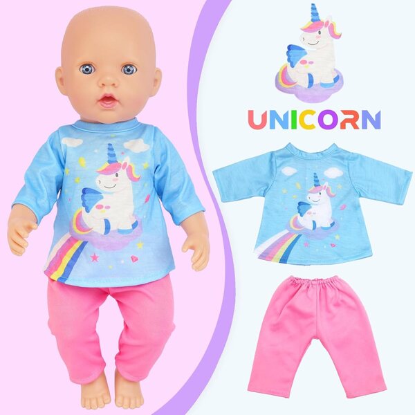 4-teiliges Kleidungsset für 13-16-Zoll-Puppen mit Körper, Kleid, Hut und Hose