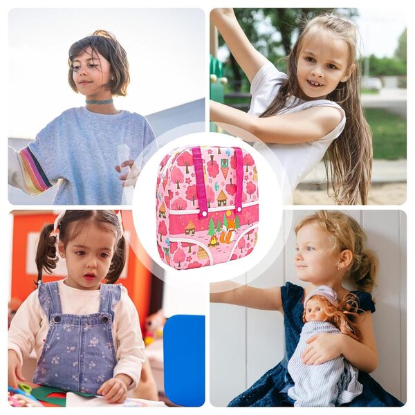 Puppenrucksack mit Aufbewahrungstaschen für 12-18-Zoll-Puppen, leicht und bequem