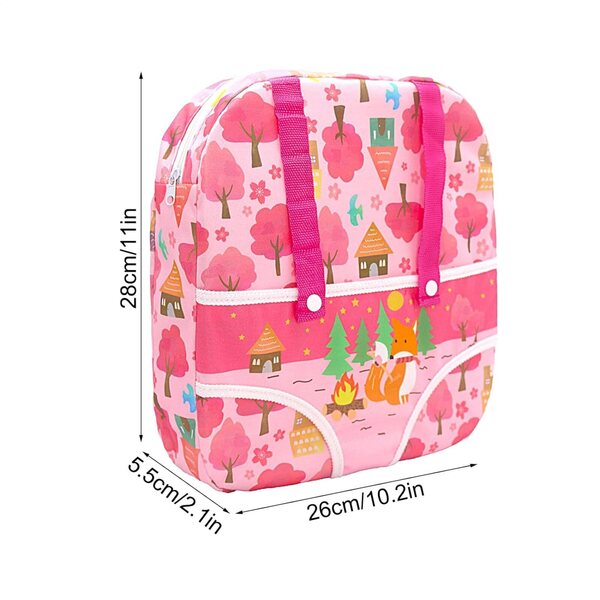 Puppenrucksack mit Aufbewahrungstaschen für 12-18-Zoll-Puppen, leicht und bequem