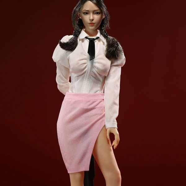 Abito Completo 1/6 Scale per Bambole Femminili 12 Pollici - Blusa e Gonna Rosa