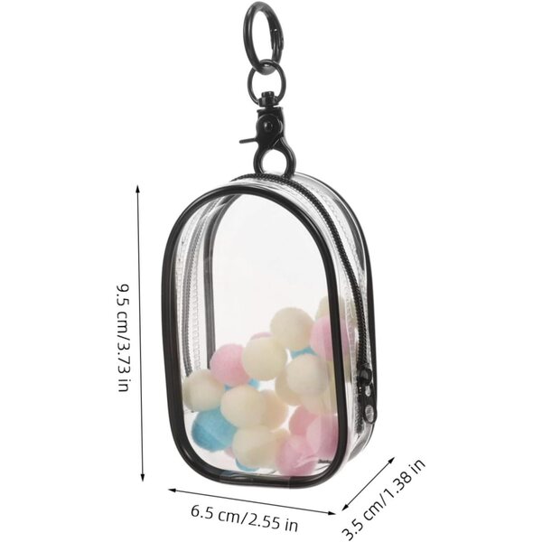 Transparente Mini-Puppentasche mit Haken, langlebige und tragbare Aufbewahrungstasche