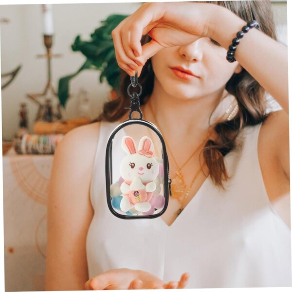 Transparente Mini-Puppentasche mit Haken, langlebige und tragbare Aufbewahrungstasche
