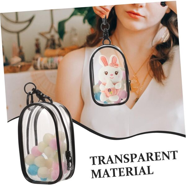 Transparente Mini-Puppentasche mit Haken, langlebige und tragbare Aufbewahrungstasche