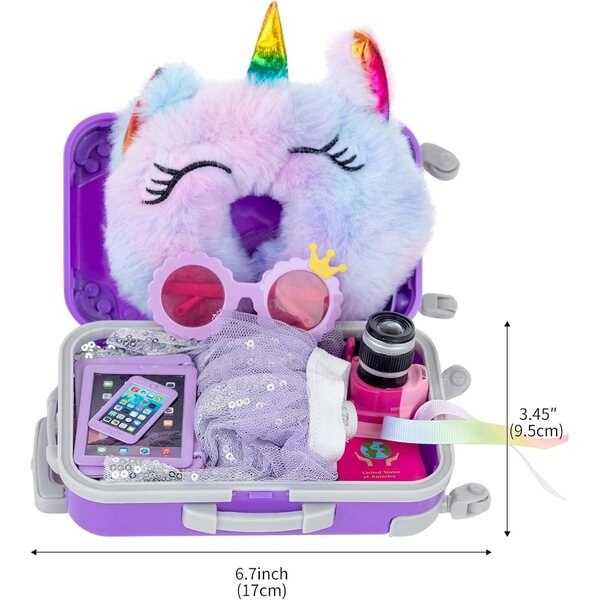 Set valigia da viaggio ZNTWEI 18" con accessori per bambole 45,7 cm, gioco creativo