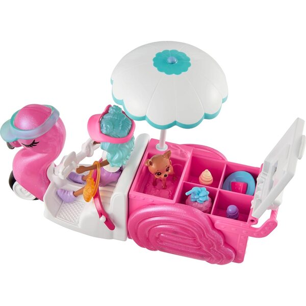 Polly Pocket Snackwagen mit Puppe, 17 Accessoires und Kleidung, Spiel für Kinder ab 4 Jahren