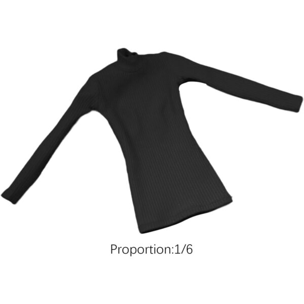 Minikleid nero a maniche lunghe per bambole 12 pollici - Abito elegante 1/6
