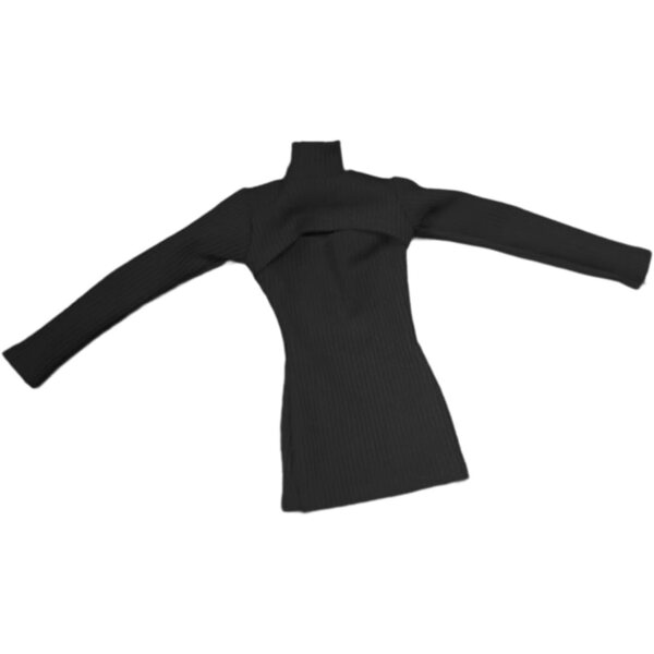 Minikleid nero a maniche lunghe per bambole 12 pollici - Abito elegante 1/6