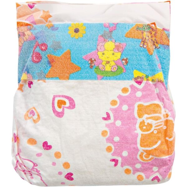 Heless 375 - Set di 3 pannolini per bambole con chiusura a velcro e stampa colorata 28-35 cm
