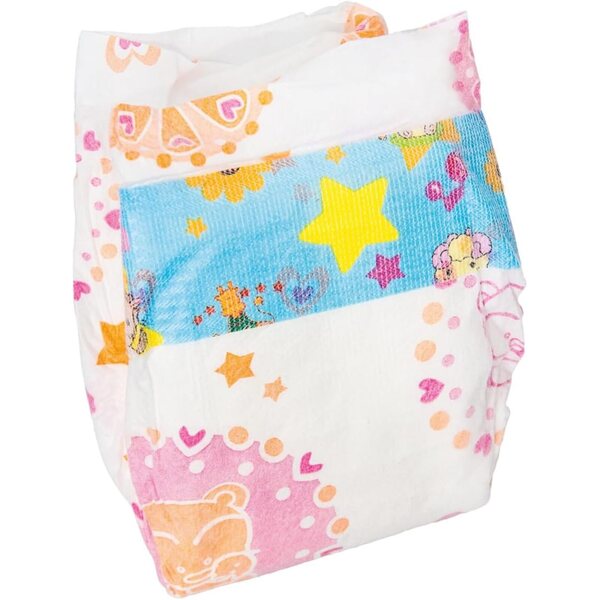 Heless 375 - Set di 3 pannolini per bambole con chiusura a velcro e stampa colorata 28-35 cm