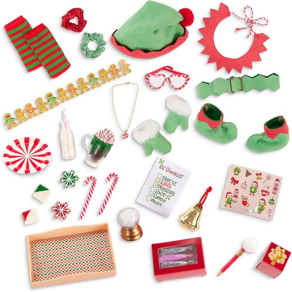 Our Generation Calendario Avvento Elfi Natalizi con 24 Sorprese per Bambini e Bambole 46 cm