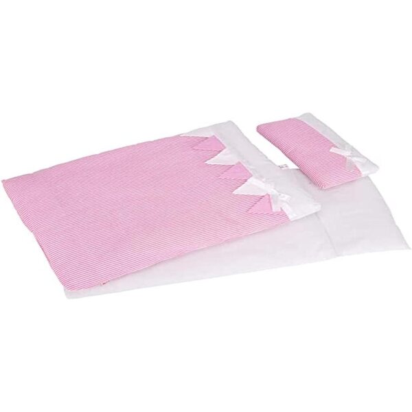 Goki Puppenbett rosa gestreift Zubehör für Puppenbetten und Kinderwagen