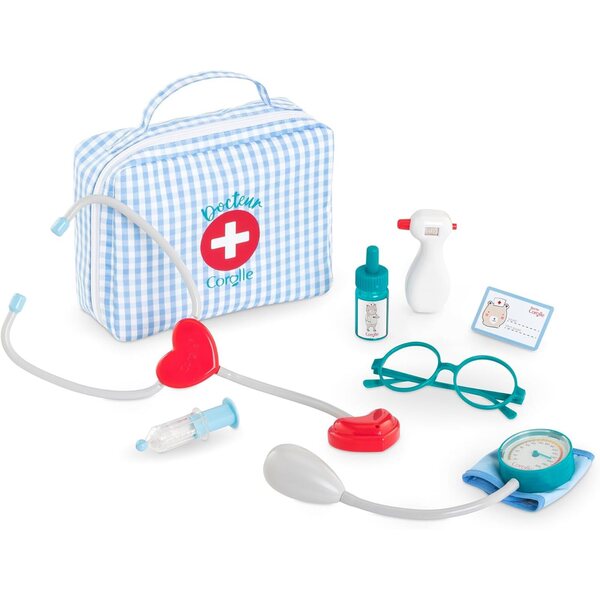 Corolle Kit Dottore con 8 Accessori per Bambole 30 cm, Gioco Educativo 18+ Mesi