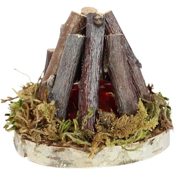 Kahlert Licht Lagerfeuer 70 mm - Lichtdekoration in Grün und Naturholz