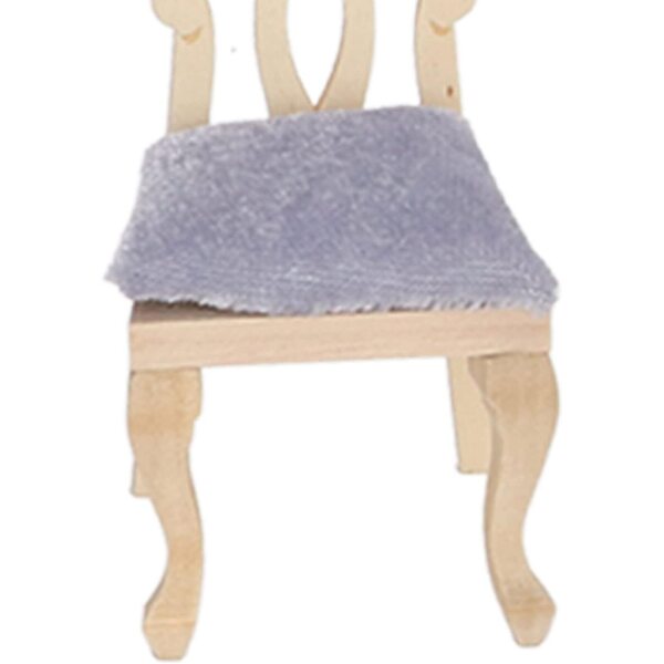 Set mini sedia e tavolo 1:12 in legno betulla per casa bambole - 4 sedie con cuscini