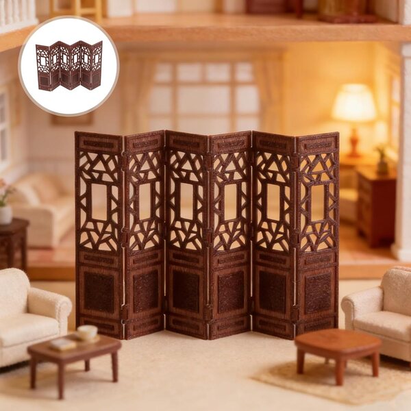 Mini Paravento Cinese Vintage Didiseaon per Casa delle Bambole e Decorazioni 1:20