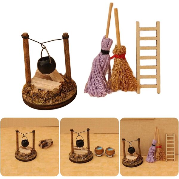 Dekorative Miniatur mit Kamin und Holz für Puppenhäuser - BELOWSYALER