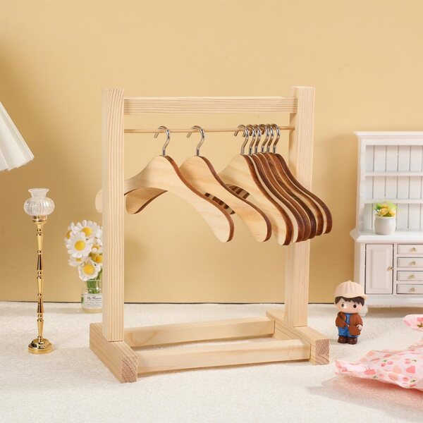ifundom 10 Mini Appendini in Legno per Abiti di Bambole 15 cm - Organizer Bambolekleidung