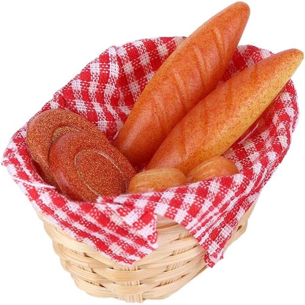Cestino per il pane in miniatura 1:12 per casa delle bambole Ghzste dettagli realistici