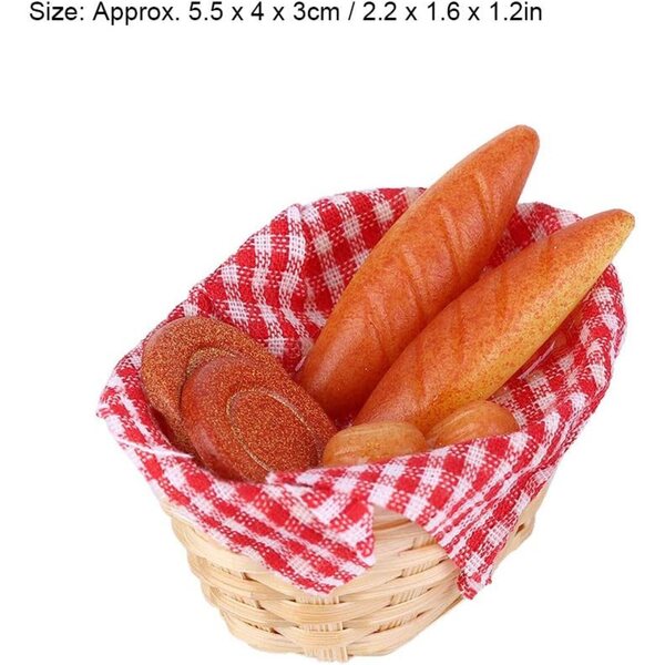 Cestino per il pane in miniatura 1:12 per casa delle bambole Ghzste dettagli realistici