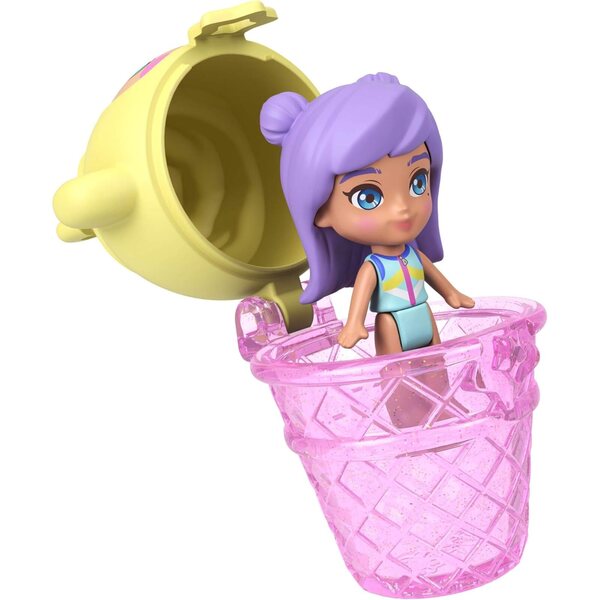 Polly Pocket Pineapple-Äffchen Schatulle mit Mikropuppe und tropischen Accessoires