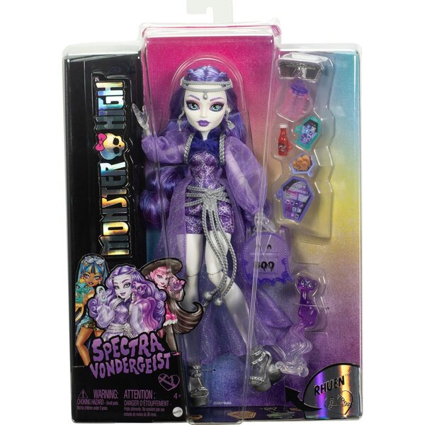 Monster High Spectra Vondergeist Bambola con Accessori, Rucksack e Haustier Rhuen