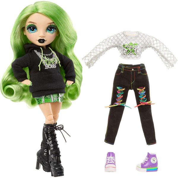 Rainbow High Style Icons Jade bambola da 28 cm con 13 punti di articolazione e outfit extra
