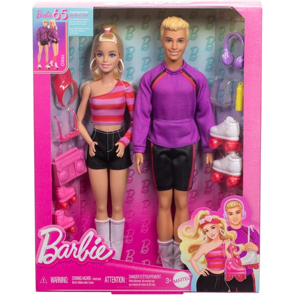Barbie Fashionistas 65° Anniversario con Barbie e Ken Rollerskate e Accessori