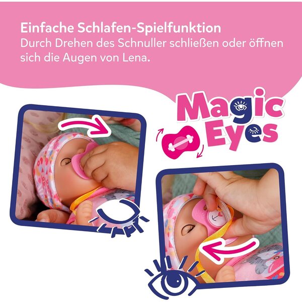 BABY Born Lena Pink 36 cm mit 7 mechanischen Funktionen für Kinder ab 1 Jahr