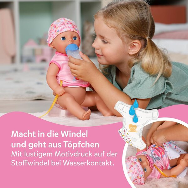 BABY Born Lena Pink 36 cm mit 7 mechanischen Funktionen für Kinder ab 1 Jahr
